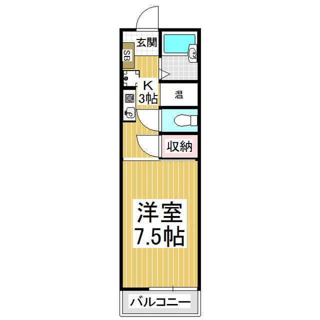 セントラルマンション(1K/1階)の間取り写真