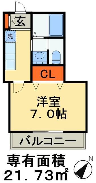 クリーク幕張(1K/1階)の間取り写真