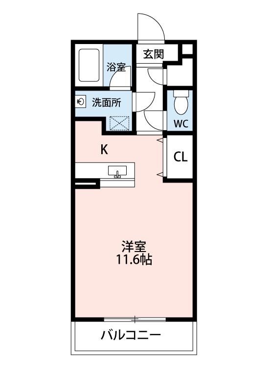 LAPIS2(1K/2階)の間取り写真