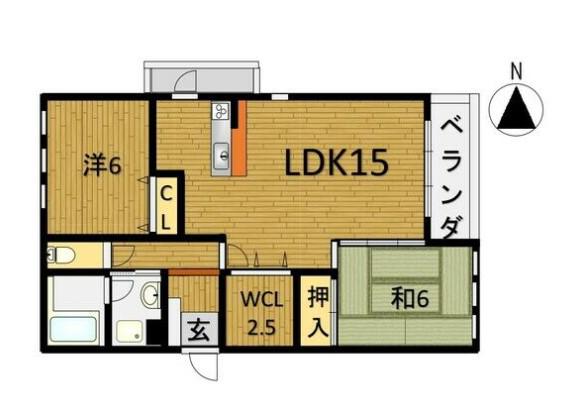 セントラル上社(2LDK/2階)の間取り写真