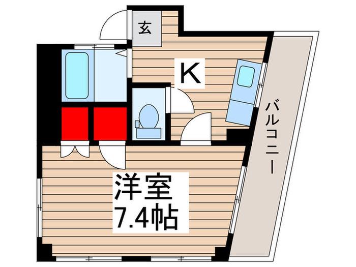 ベルコリーヌ上本郷(1K/2階)の間取り写真