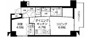 URBAN FLATS中之島(1LDK/5階)の間取り写真