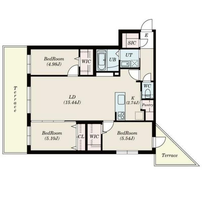 SーRESIDENCE二十四軒AVELIS(3LDK/1階)の間取り写真
