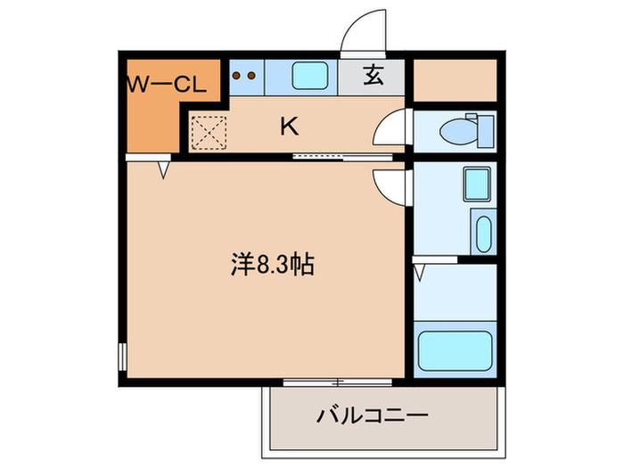 シェリル三田町(1K/1階)の間取り写真