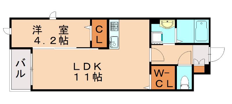 ルナベル(1LDK/5階)の間取り写真