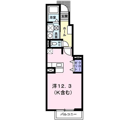 サンシャイン(ワンルーム/1階)の間取り写真