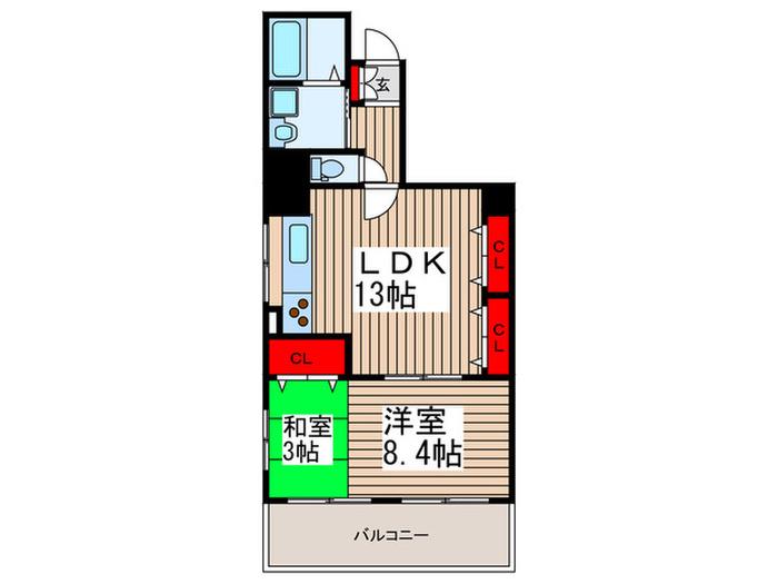 第8昭栄マンション(2LDK/8階)の間取り写真