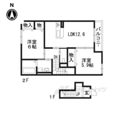 グローリアハイム(1LDK/1階)の間取り写真