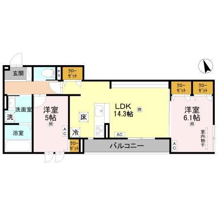 BORD DU LAC SOERI(2LDK/3階)の間取り写真