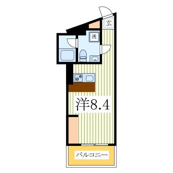 THE TRIAS KASHIWA(ワンルーム/3階)の間取り写真