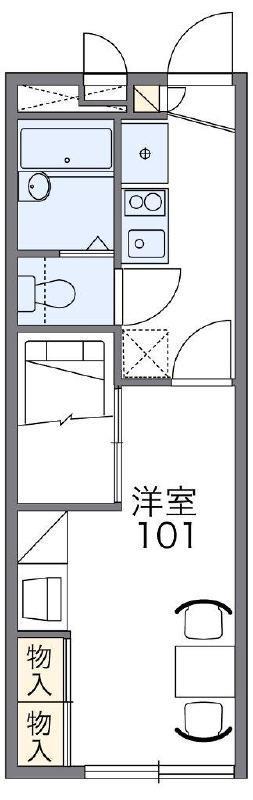レオパレス鶴崎I(1K/2階)の間取り写真