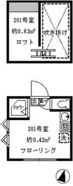 ソフィアソルト(ワンルーム/2階)の間取り写真