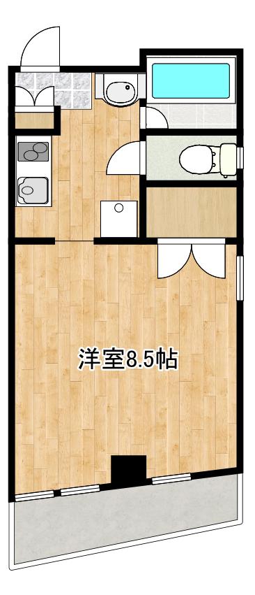 ロータスフラットIII(ワンルーム/5階)の間取り写真