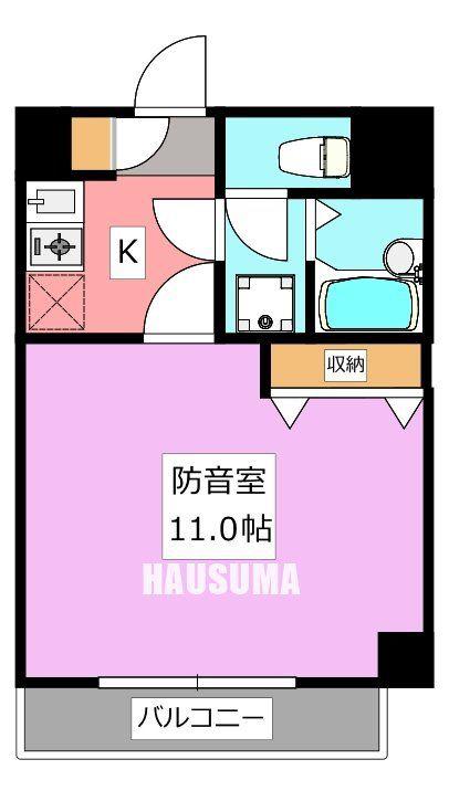 メゾンフェリーチェ(1K/4階)の間取り写真