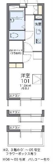 レオパレスパタータII(1K/2階)の間取り写真