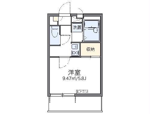 レオパレスシャルマン(1K/2階)の間取り写真
