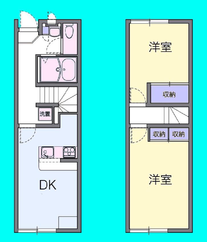 半田東A(2DK/1階)の間取り写真