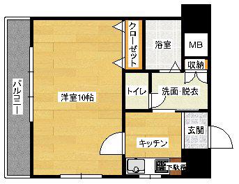 ロアール古市(1K/5階)の間取り写真