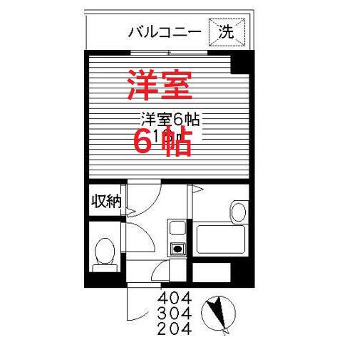 ウィスタリヤハイム(1K/3階)の間取り写真