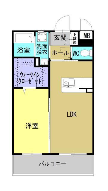 VICTORY LEAP(1LDK/2階)の間取り写真