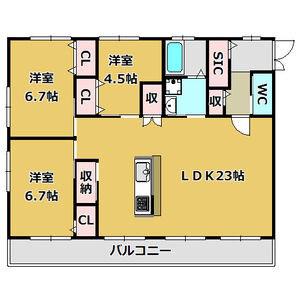 アルファコート名南(3LDK/4階)の間取り写真