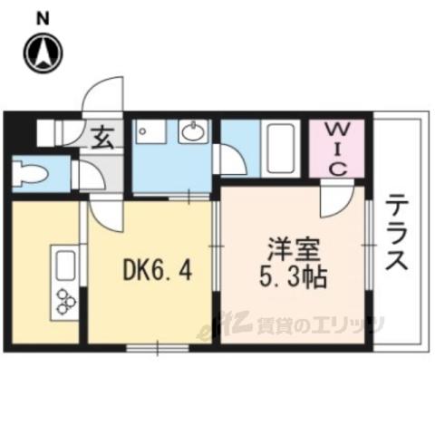 GARNETRESIDENCE聖護院ON(1DK/1階)の間取り写真