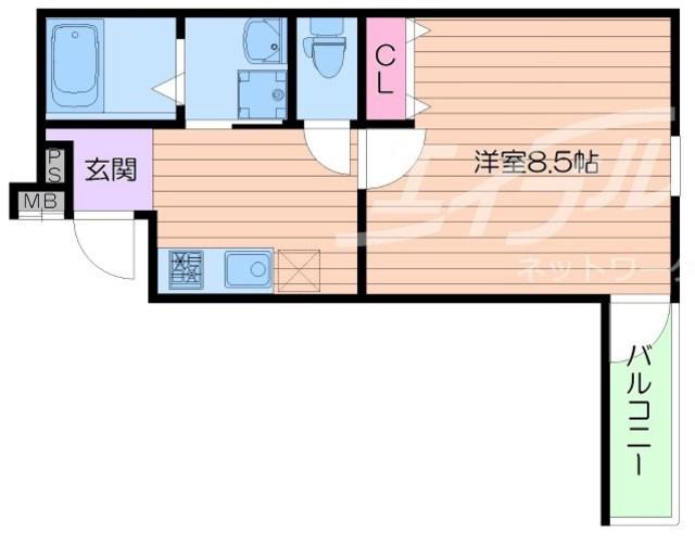 フジパレス太子橋III番館(1K/3階)の間取り写真