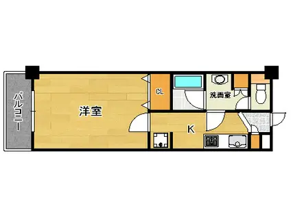 アヴィニールグランデ金田(1K/6階)の間取り写真