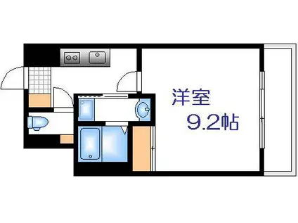 エイトバレー40平和大通(1K/3階)の間取り写真
