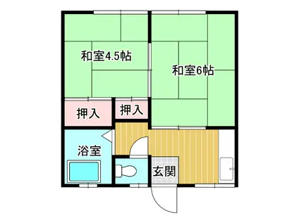 パナハイツいしい(2K/1階)の間取り写真