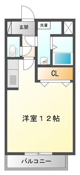フラワーヒルズ(ワンルーム/3階)の間取り写真