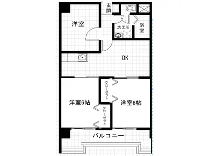 プレヴュー吾妻(3DK/4階)の間取り写真