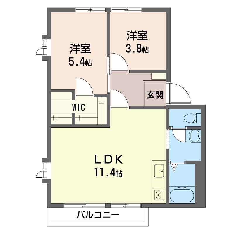リバティーパレス江戸川台(2LDK/2階)の間取り写真