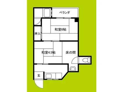 嶋川マンション(2K/3階)の間取り写真