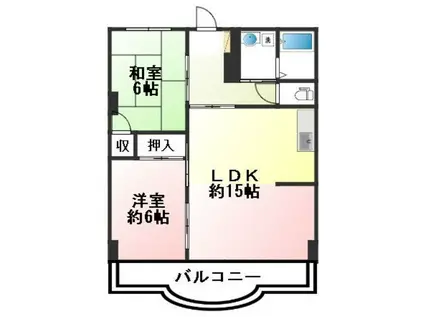 グリーンハイツ福光(2LDK/2階)の間取り写真