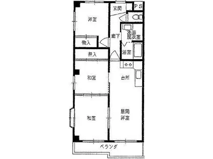 ベルトピアいわきI(3LDK/3階)の間取り写真