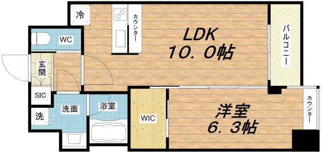 VINOプレジオ本町(1LDK/3階)の間取り写真