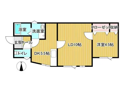 豊沢アパート(1LDK/2階)の間取り写真