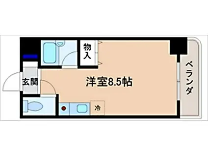 フォレキャンパニュ寺山(ワンルーム/3階)の間取り写真