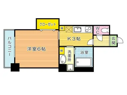 片野タカヤコーポレーション(1DK/2階)の間取り写真