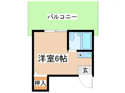 シティハイツ有瀬(ワンルーム/1階)の間取り写真