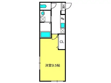 AMBITION大和田I(1K/3階)の間取り写真