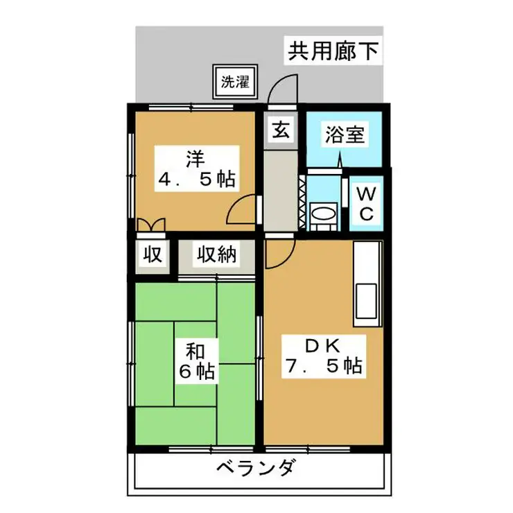 サンハイツC 1階階 間取り