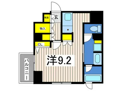 グランステイツ横濱(ワンルーム/4階)の間取り写真