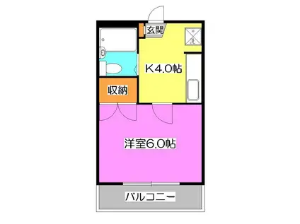 三友ハウス(1K/2階)の間取り写真