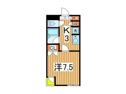 CUBIC SQUARE(1K/2階)の間取り写真