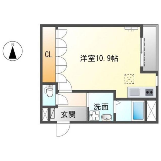 ブルーム(ワンルーム/1階)の間取り写真