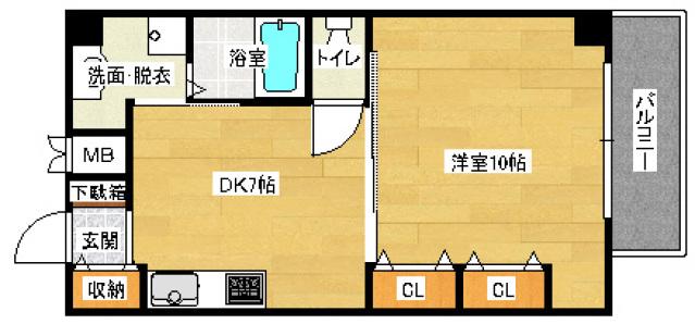 マハロリゾート(1DK/6階)の間取り写真