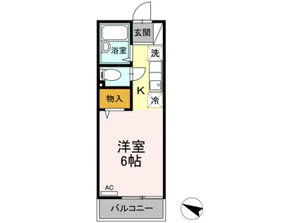 ドミトリI・II(1K/2階)の間取り写真