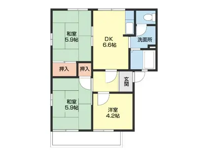 フレグランスロゼ(3DK/2階)の間取り写真